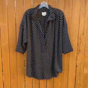 Aritzia polka dot blouse